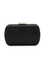 Load image into Gallery viewer, MORGAN & TAYLOR POSEY SATIN CLUTCH - BLACK