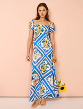 Load image into Gallery viewer, BY NICOLA MARIPOSA PUFF SLEEVE MAXI DRESS - AZURE FLORAL