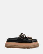 Load image into Gallery viewer, NOVO SHOES SAMAIRA PLATFORM SLIDES - BLACK