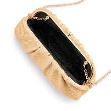 Load image into Gallery viewer, OLGA BERG QUEENIE GATHERED WOVEN CLUTCH