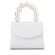 Load image into Gallery viewer, OLGA BERG PETA PEARL BEAD HANDLE BAG - WHITE