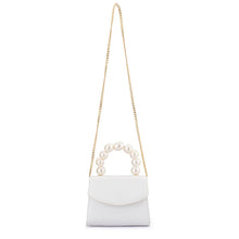 Load image into Gallery viewer, OLGA BERG PETA PEARL BEAD HANDLE BAG - WHITE