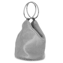 Load image into Gallery viewer, OLGA BERG BIANCA BALL MESH HANDLE BAG - SILVER