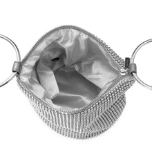Load image into Gallery viewer, OLGA BERG BIANCA BALL MESH HANDLE BAG - SILVER