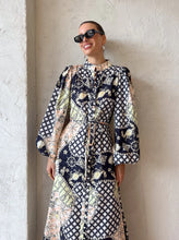 Load image into Gallery viewer, BY NICOLA SAIL MAXI BILLOW SLEEVE DRESS IN GEO/NAUTICAL