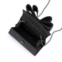 Load image into Gallery viewer, OLGA BERG CHIARA HOTFIX BOW TOP HANDLE - BLACK
