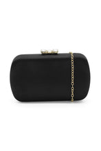 Load image into Gallery viewer, MORGAN &amp; TAYLOR POSEY SATIN CLUTCH - BLACK

