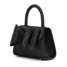 Load image into Gallery viewer, OLGA BERG CHIARA HOTFIX BOW TOP HANDLE - BLACK
