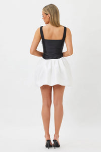 BIANCA AND BRIDGETT ALBA MINI DRESS - BLACK AND WHITE