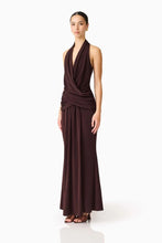 Load image into Gallery viewer, ELLIATT SIMONE COWL NECK MAXI DRESS - CHOCOLATE

