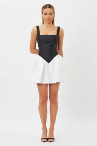 BIANCA AND BRIDGETT ALBA MINI DRESS - BLACK AND WHITE