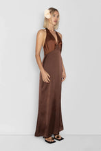 Load image into Gallery viewer, THE WOLF GANG OAHU SLIP DRESS - CHOCOLATE BROWN
