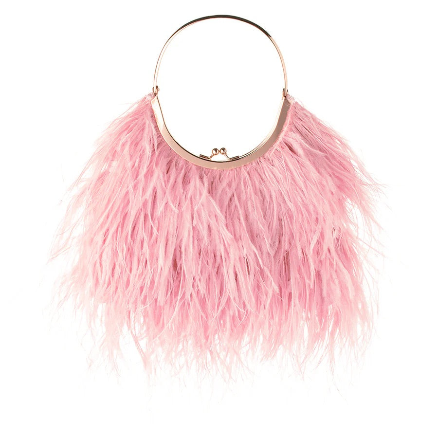 OLGA BERG PENNY FEATHERED FRAME BAG