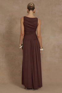 RUNAWAY THE LABEL NALLA MAXI DRESS - BROWN