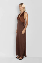 Load image into Gallery viewer, THE WOLF GANG OAHU SLIP DRESS - CHOCOLATE BROWN
