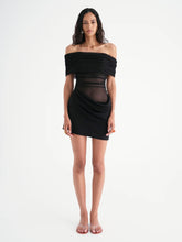 Load image into Gallery viewer, BENNI NICO OFF SHOULDER MINI DRESS - BLACK
