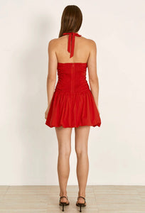 MON RENN FATE MINI DRESS - SCARLET RED