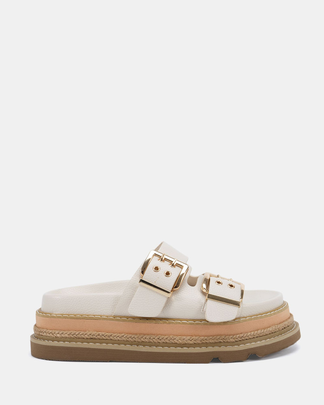 NOVO SHOES SAMAIRA PLATFORM SLIDES - CREAM