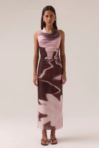 SOVERE STUDIO AFTERLIGHT MESH DRESS - RAISIN