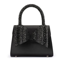 Load image into Gallery viewer, OLGA BERG CHIARA HOTFIX BOW TOP HANDLE - BLACK
