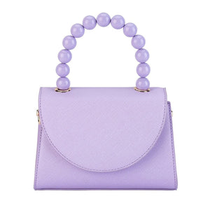 OLGA BERG WENDY ACRYLIC BEAD BAG - LILAC