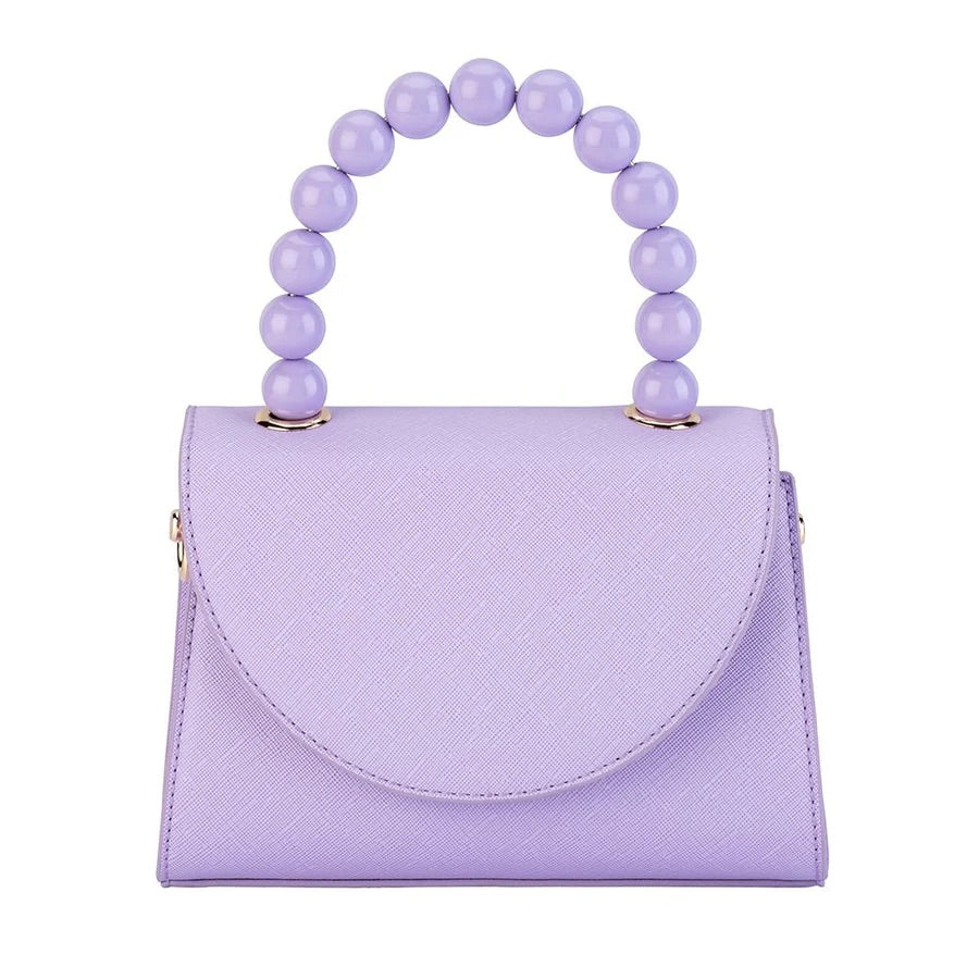 OLGA BERG WENDY ACRYLIC BEAD BAG - LILAC
