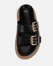 Load image into Gallery viewer, NOVO SHOES SAMAIRA PLATFORM SLIDES - BLACK
