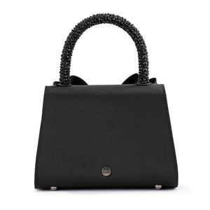 OLGA BERG CHIARA HOTFIX BOW TOP HANDLE - BLACK