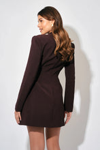Load image into Gallery viewer, ODD MUSE BUTTON DOWN MINI DRESS - FIG
