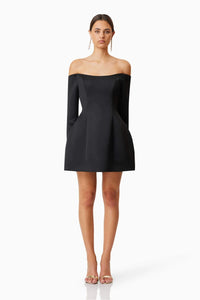ELLIATT VIDA OFF SHOULDER MINI DRESS- BLACK