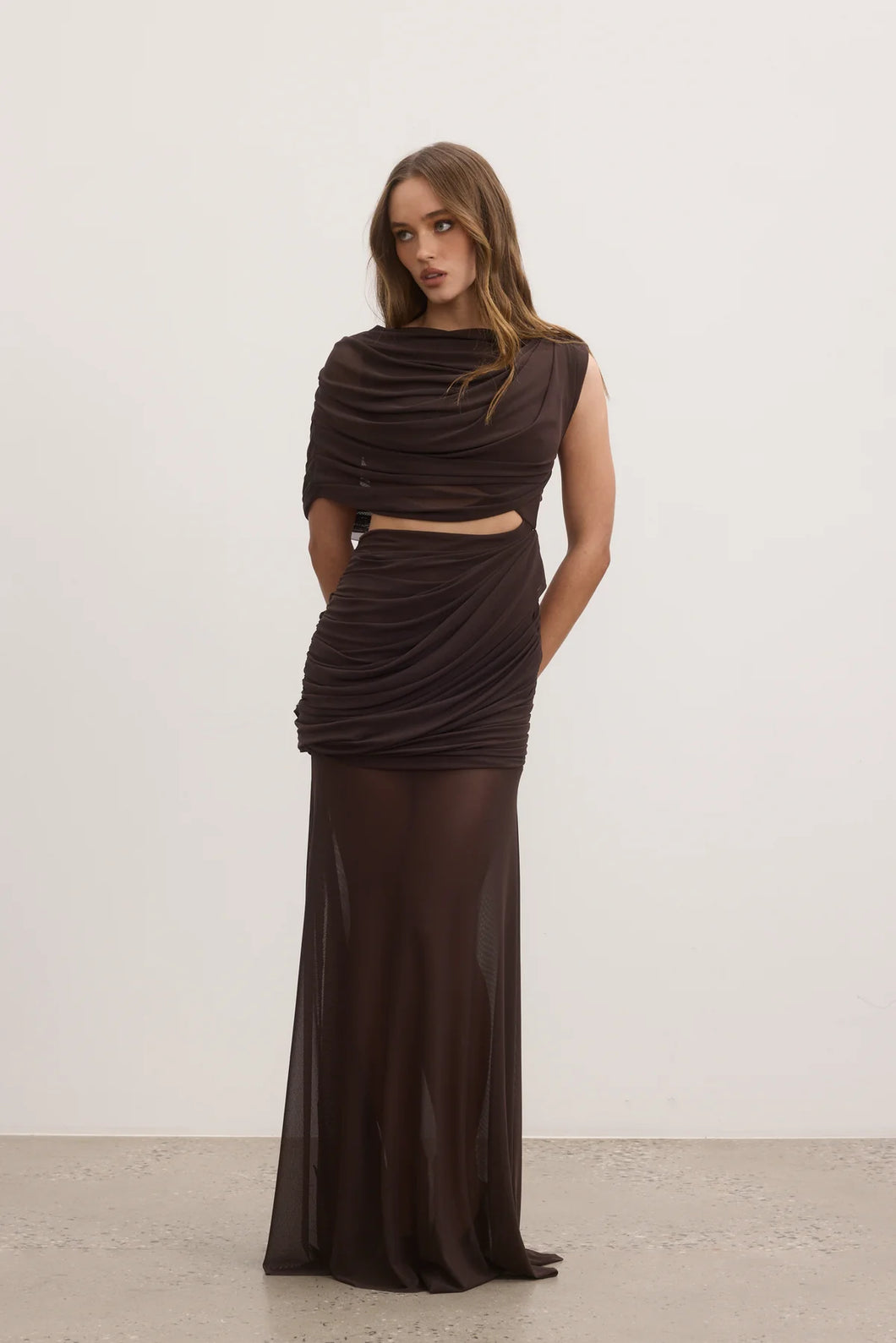 BAYSE BRAND ALBA TWO PIECE DRESS - ASH