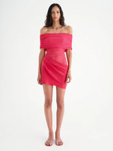 Load image into Gallery viewer, BENNI NICO OFF SHOULDER MINI DRESS - WATERMELON

