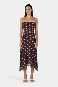 OWNLEY TILLY JERSEY MIDI DRESS - PINOT POLKA