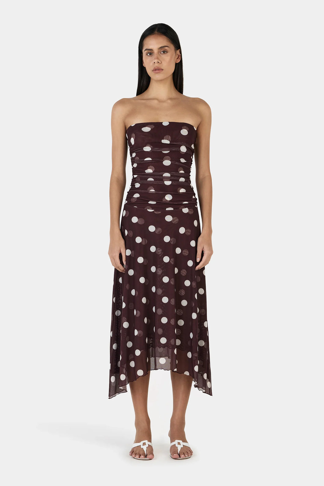 OWNLEY TILLY JERSEY MIDI DRESS - PINOT POLKA
