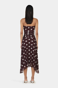 OWNLEY TILLY JERSEY MIDI DRESS - PINOT POLKA