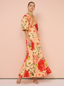 BY NICOLA BOLERO MAXI GATHERED NECKLINE - RASPBERRY PUNCH FLORAL
