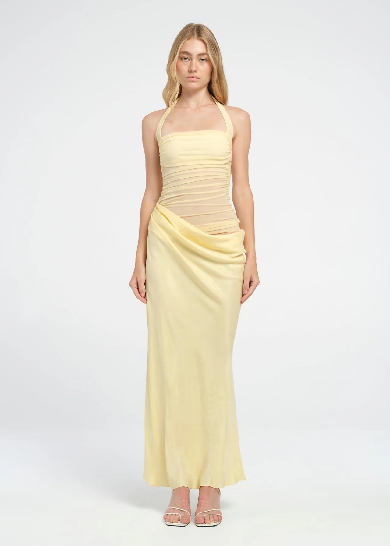 benni yellow dress Colton Midi in Butter Size 6 30% Viscose benni yellow dress BENNI Gina