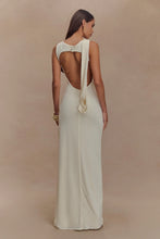 Load image into Gallery viewer, MESHKI HENLEY SLINKY DRAPE MAXI DRESS - IVORY
