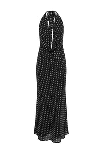 RUNAWAY THE LABEL LEXIE MAXI DRESS - BLACK POLKA