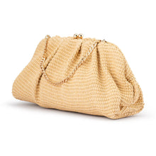 Load image into Gallery viewer, OLGA BERG QUEENIE GATHERED WOVEN CLUTCH
