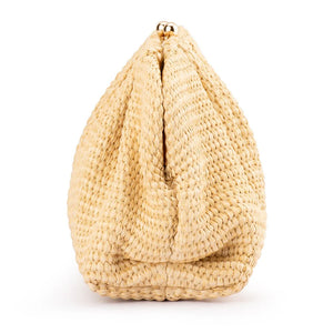 OLGA BERG QUEENIE GATHERED WOVEN CLUTCH