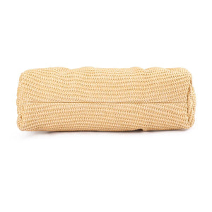 OLGA BERG QUEENIE GATHERED WOVEN CLUTCH