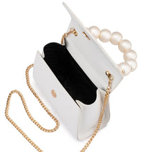 Load image into Gallery viewer, OLGA BERG PETA PEARL BEAD HANDLE BAG - WHITE
