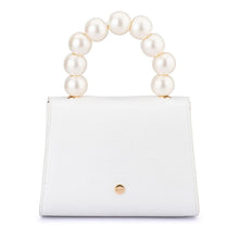 Load image into Gallery viewer, OLGA BERG PETA PEARL BEAD HANDLE BAG - WHITE

