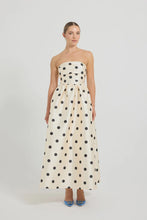 Load image into Gallery viewer, PASDUCHAS DOTTIE STRAPLESS MIDI DRESS
