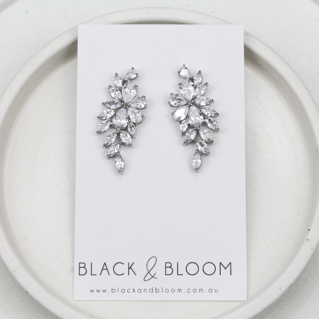 BLACK AND BLOOM MARCIE EARRINGS - SILVER