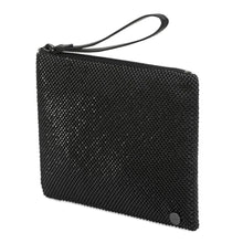 Load image into Gallery viewer, OLGA BERG SELENA PYRAMID MESH WRISTLET - BLACK
