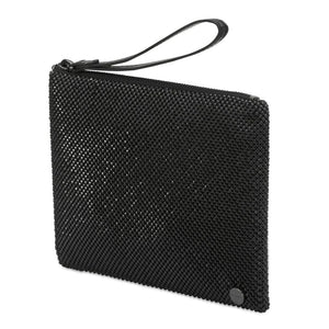 OLGA BERG SELENA PYRAMID MESH WRISTLET - BLACK