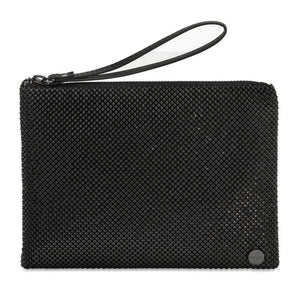 OLGA BERG SELENA PYRAMID MESH WRISTLET - BLACK